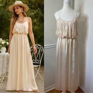 Vintage Linda Slip Maxi Satin Dress S